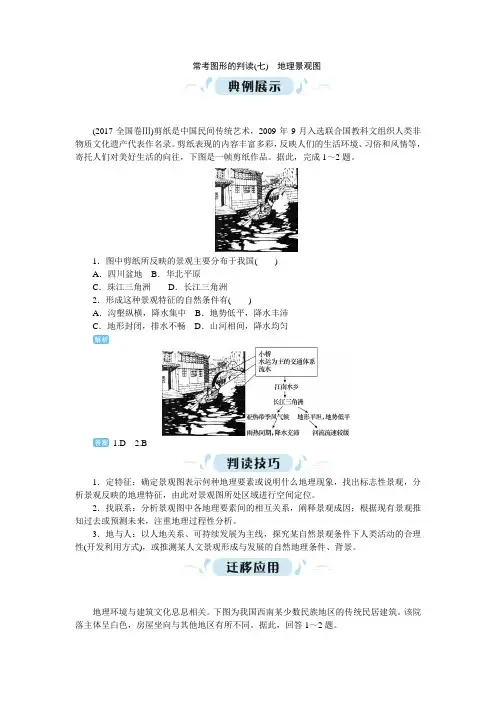 常考图形的判读(七) 地理景观图