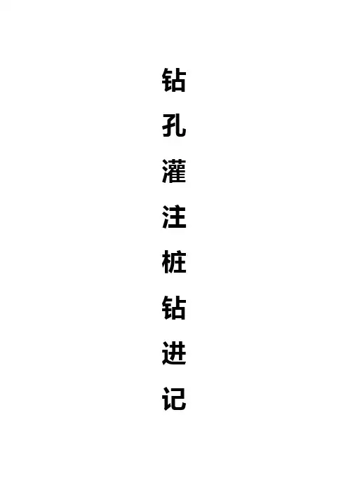 钻孔灌注桩钻进记录