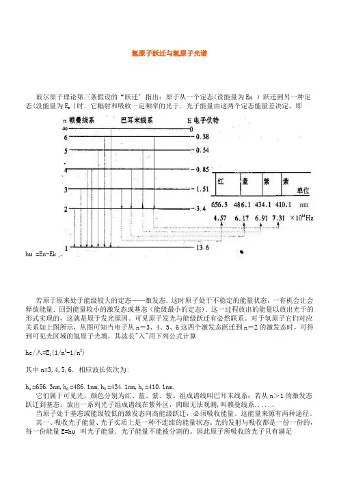 氢原子跃迁与氢原子光谱解读