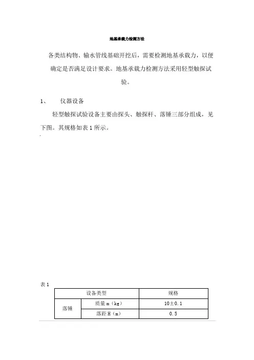 地基承载力检测方法