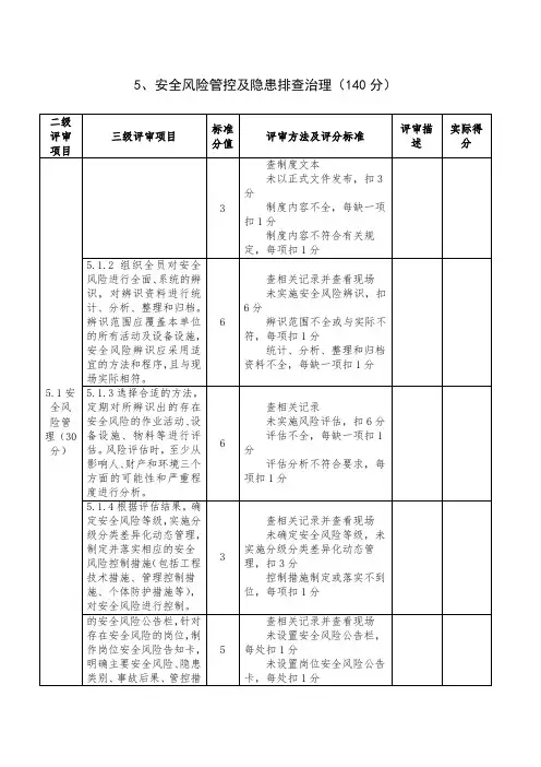 安全风险管控及隐患排查治理()
