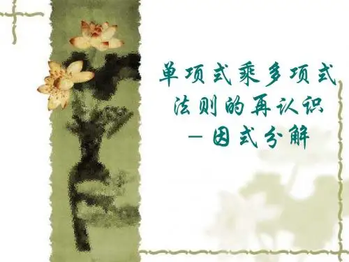 单项式乘多项式