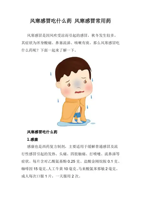 风寒感冒吃什么药 风寒感冒常用药