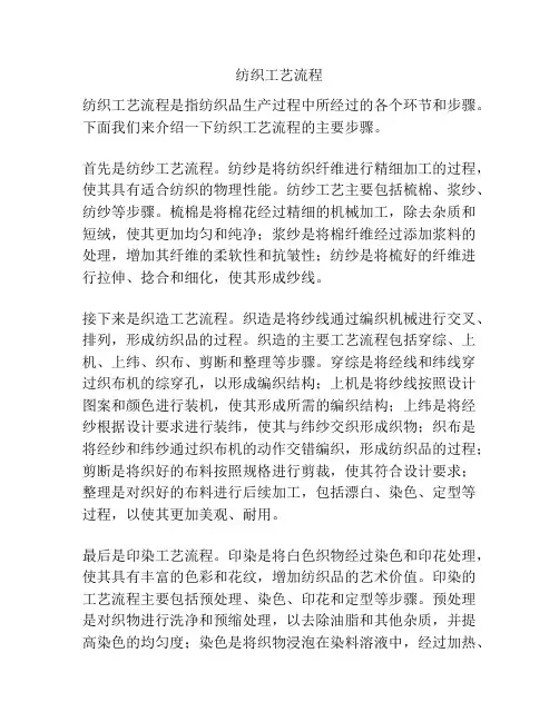 纺织工艺流程