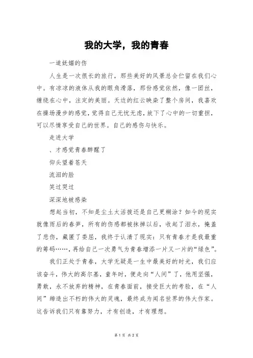 我的大学,我的青春_初一作文
