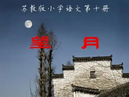 苏教版小学语文第十册《望月》第一课时PPT