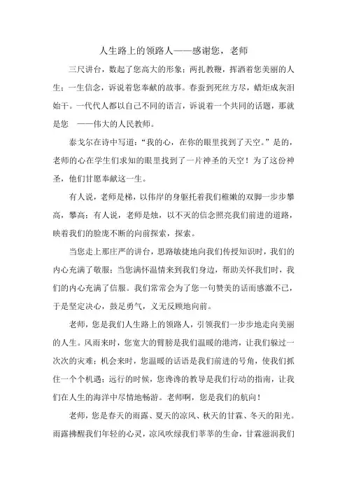 人生路上的领路人