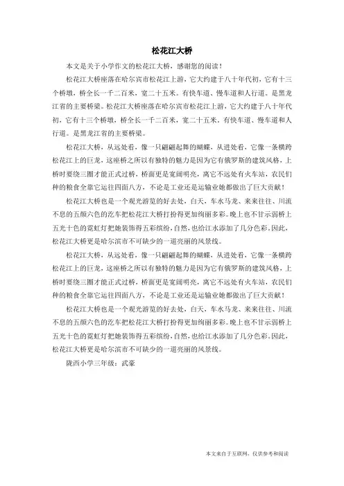 松花江大桥_小学作文