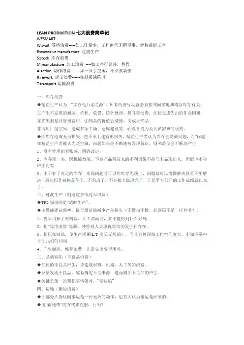 LEAN PRODUCTION七大浪费简单记