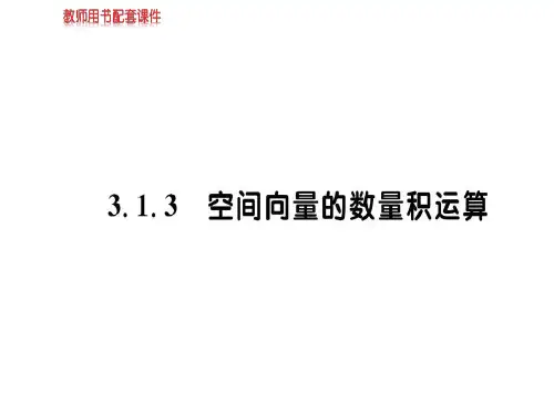 人教版高中数学选修2-1(A版)课件:第三章 3.1 3.1.3空间向量的数量积运算 (共99张PPT)