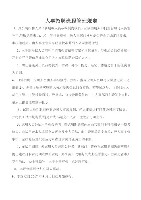 人事招聘流程