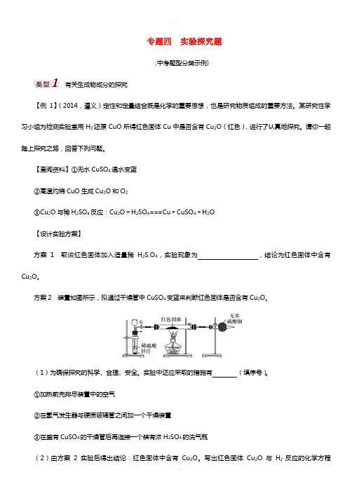 中考化学命题研究 第二编 重点题型突破篇 专题四 实验探究题(精讲)试题