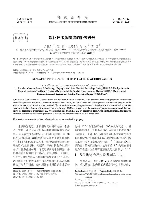碳化硅木质陶瓷的研究进展