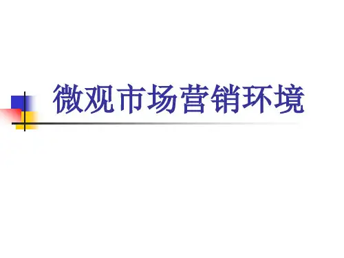 微观市场营销环境