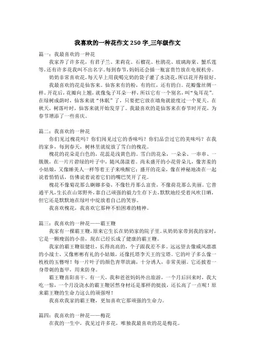 我喜欢的一种花作文250字_三年级作文