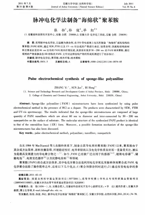 脉冲电化学法制备“海绵状”聚苯胺