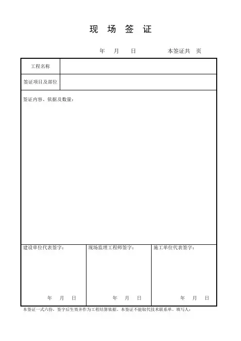 现 场 签 证