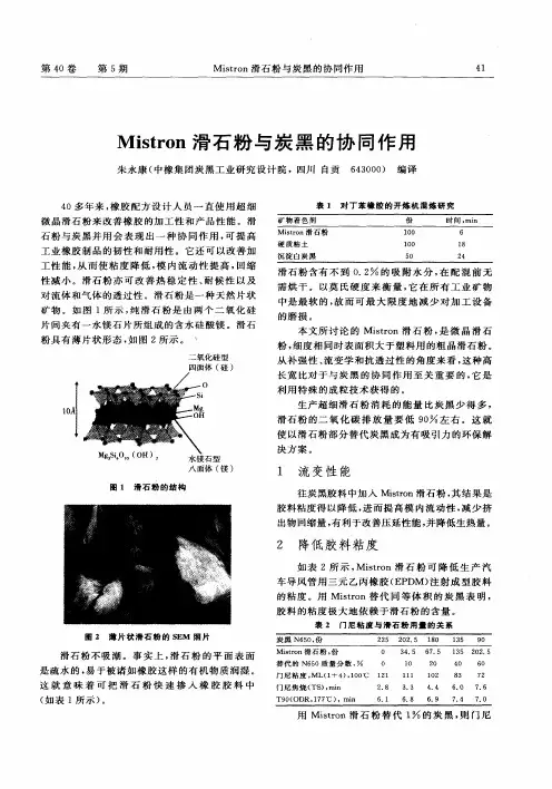 Mistron滑石粉与炭黑的协同作用