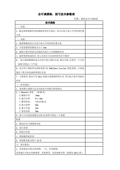 技术规格偏离表 3