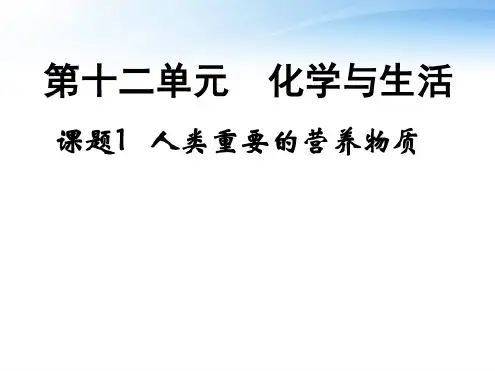 人类重要的营养物质