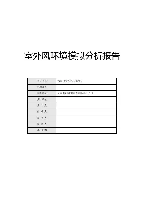 室外风环境模拟分析报告