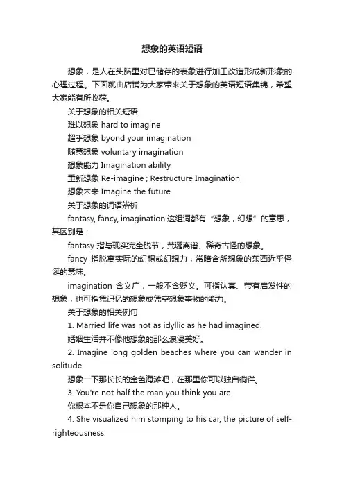 想象的英语短语