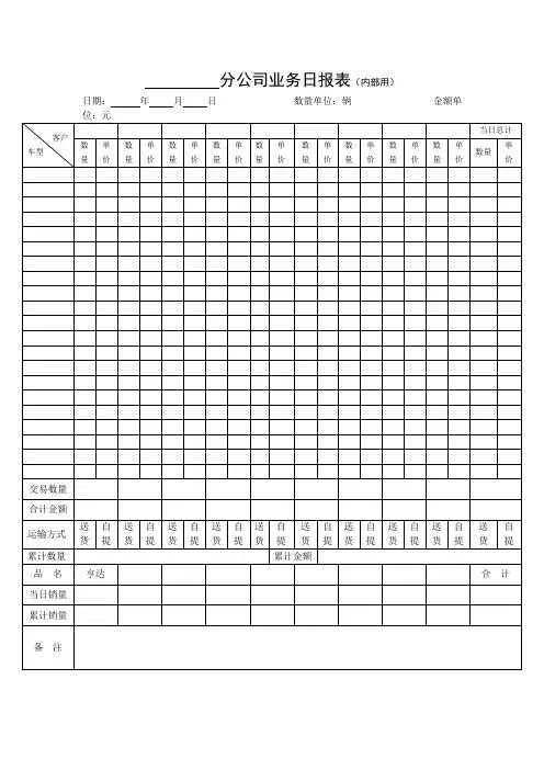 公司业务日报表