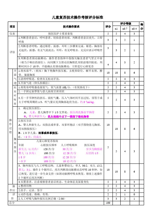小儿心肺复苏
