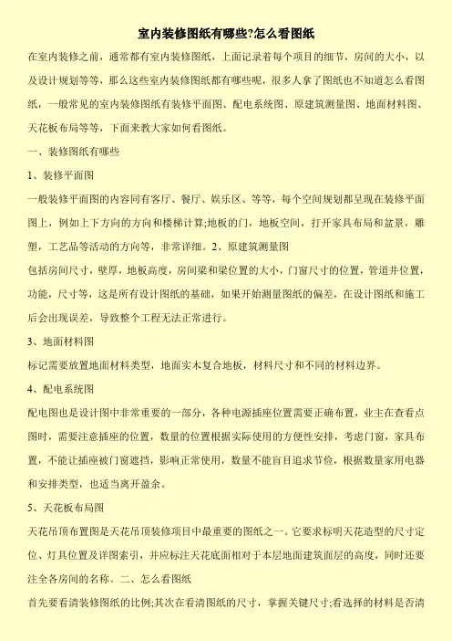 室内装修图纸有哪些-怎么看图纸