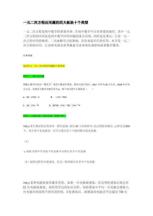 一元二次方程应用题归类