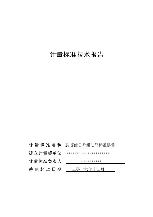 F1等级公斤组砝码技术报告