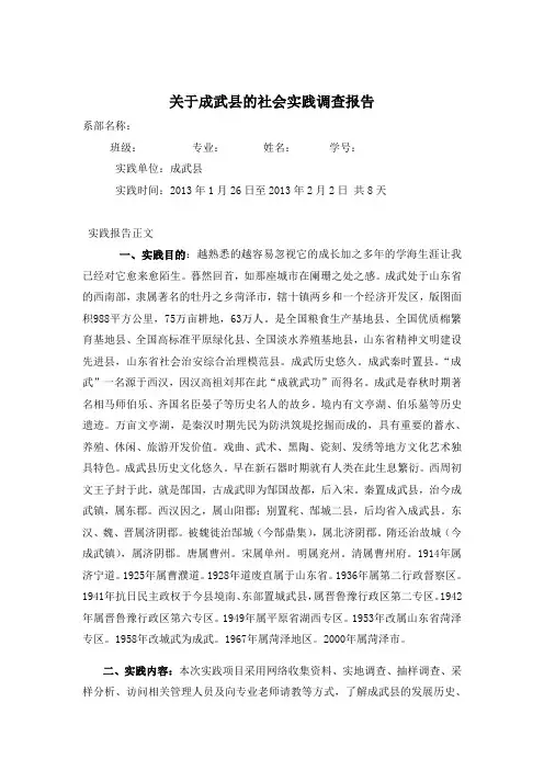 社会实践调查报告