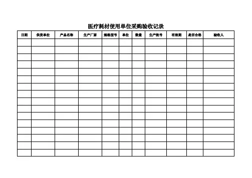 医疗耗材验收记录表