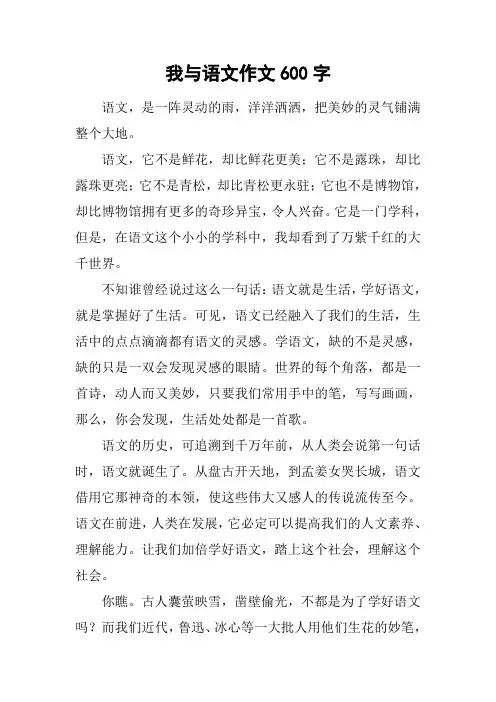 我与语文作文600字_1