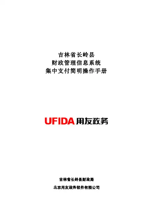财政管理信息系统操作简明手册