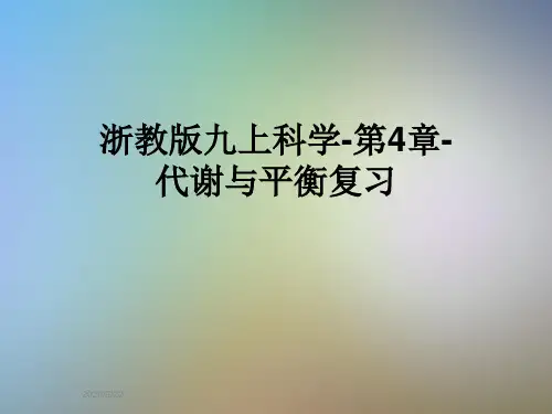 浙教版九上科学-第4章-代谢与平衡复习