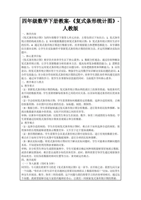 四年级数学下册教案-《复式条形统计图》-人教版