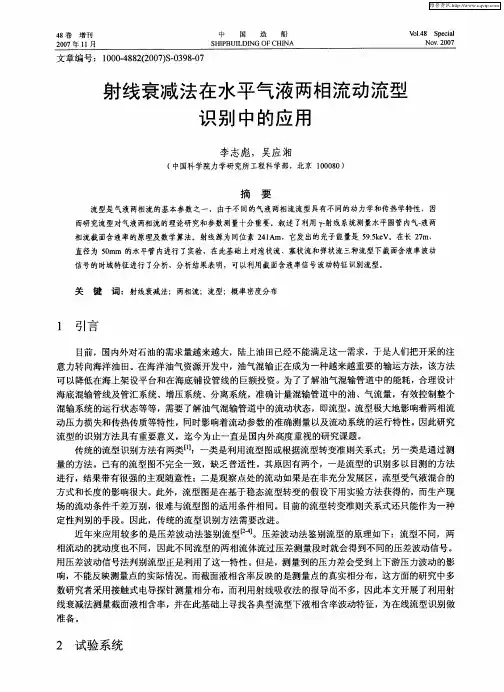 射线衰减法在水平气液两相流动流型识别中的应用