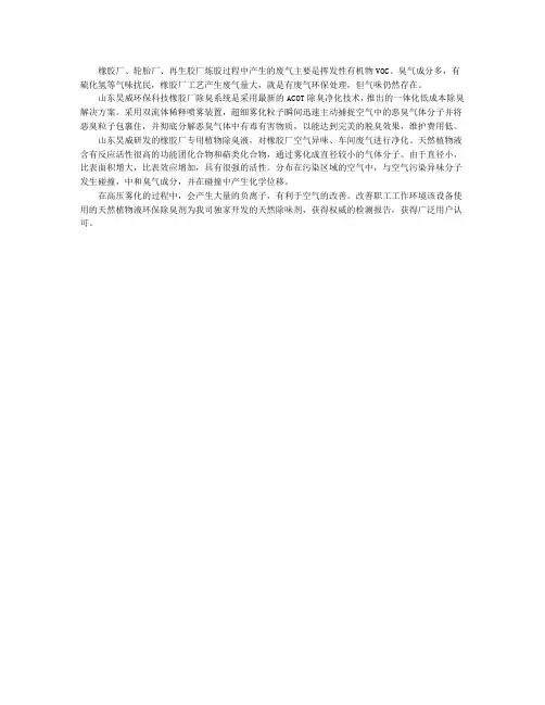 橡胶厂异味处理的设备