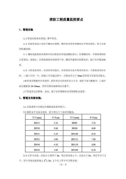 消防工程质量控制要点