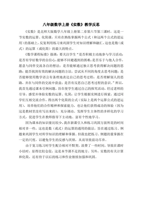实数教学反思 (2)
