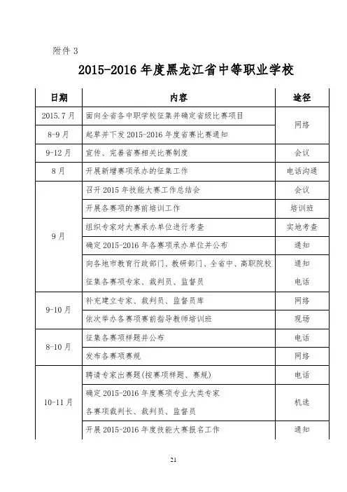 活动日程安排表