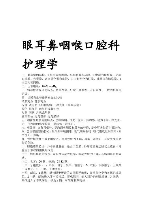 眼耳鼻咽喉口腔科护理学