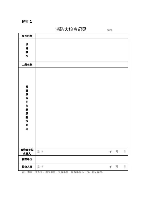 消防安全大检查记录表格