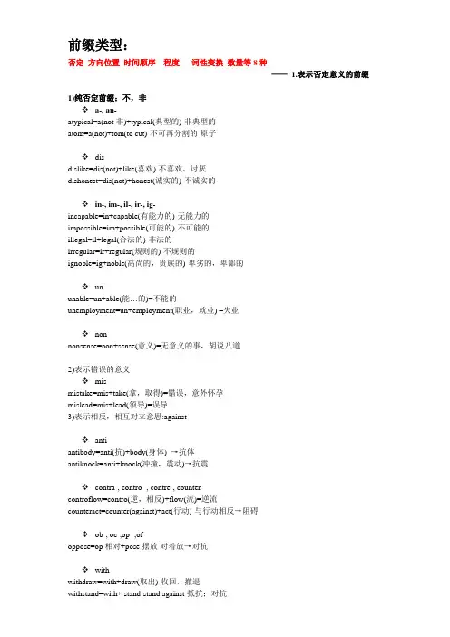 《单词 前后缀 总结(精华版)》