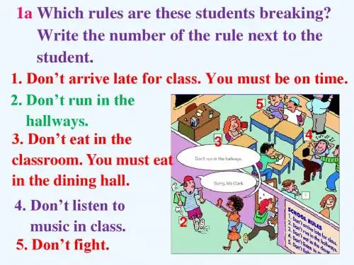 初中英语人教版七年级下册Unit4 Don't eat in class.