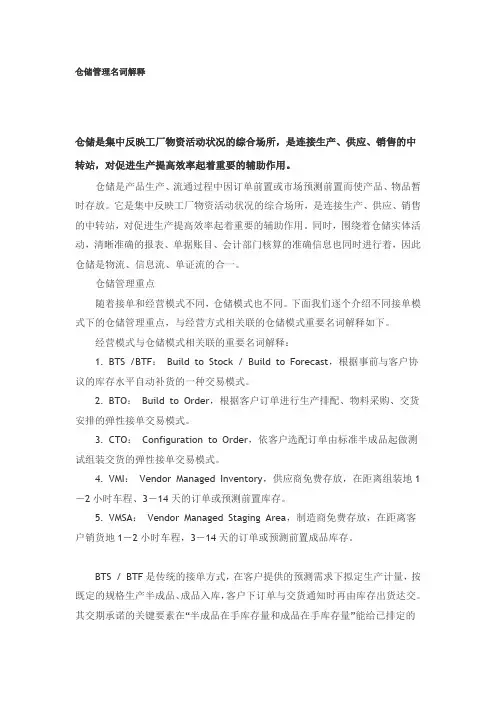 仓储管理名词解释