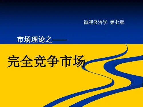 微观经济学 完全竞争市场理论