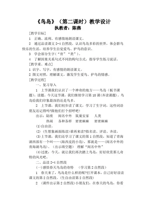 《鸟岛》第二课时