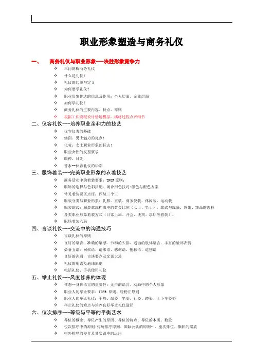 职业形象塑造与商务礼仪